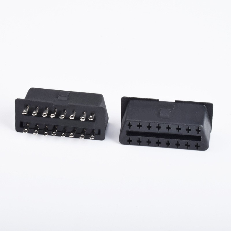 OBD 16PIN female connector, automotive OBD2 female connector, injection molded diagnostic interface