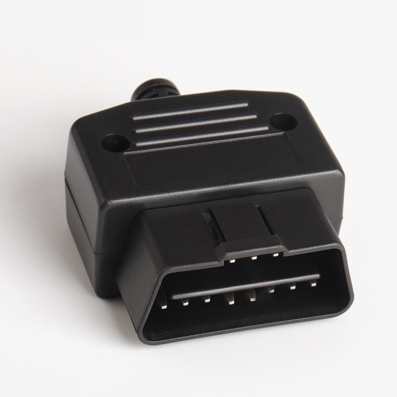 Automotive OBD2 male connector plug+shell+line card+screw OBD plug J1962M
