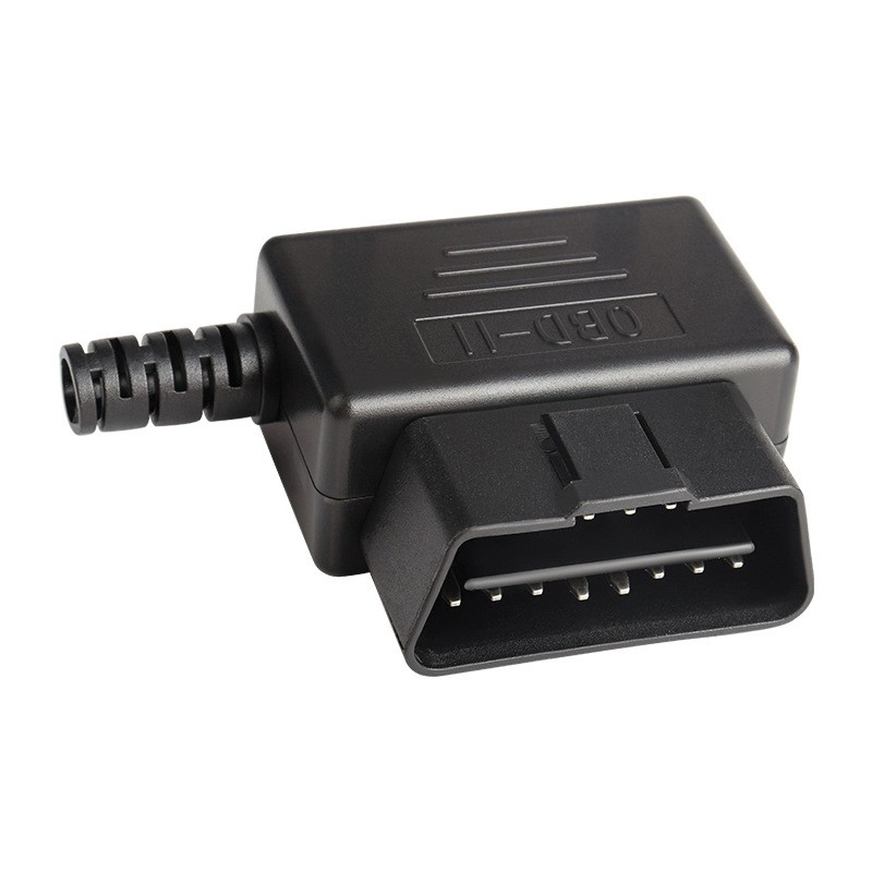 Automotive male connector OBD2 16 pin connector concealed buckle assembly shell transparent black OBD plug J1962M
