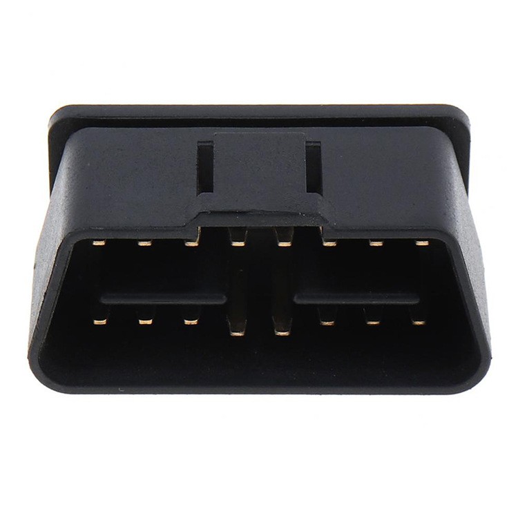 OBD2 16pin male gold-plated connector, 90 degree rightward bending pin OBD plug, car truck interface