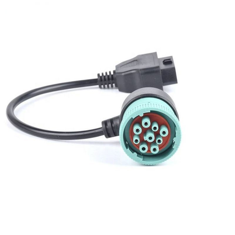 J1939 Type 2  Right Angle 9 Pin To  obd2 16 Pin cable  Automotive Obd Truck Scanner Data Diagnostic  Cable 
