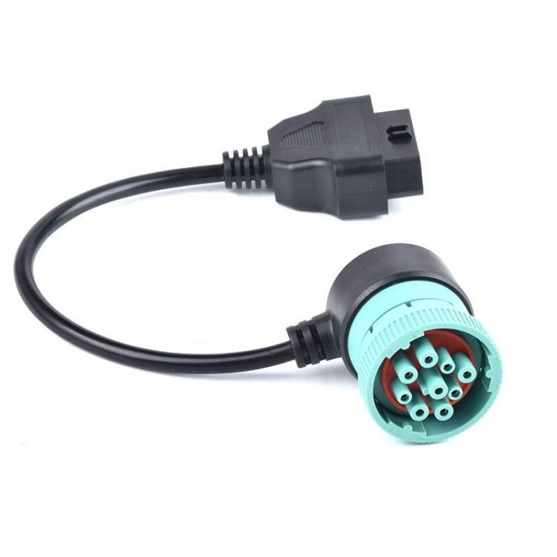 J1939 Type 2  Right Angle 9 Pin To  obd2 16 Pin cable  Automotive Obd Truck Scanner Data Diagnostic  Cable 