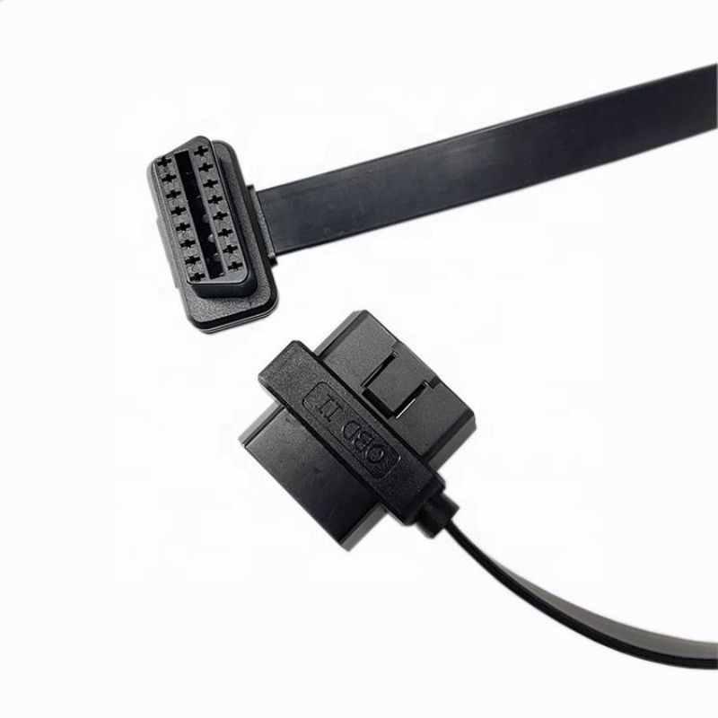 Customized OBD 2 male  to female extension splitter Y cable OBDii adapter flat cable