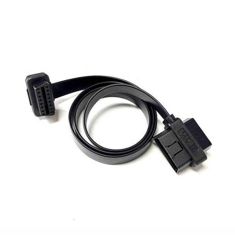 Customized OBD 2 male  to female extension splitter Y cable OBDii adapter flat cable