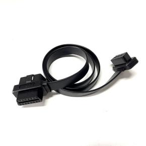 Customized OBD 2 male  to female extension splitter Y cable OBDii adapter flat cable