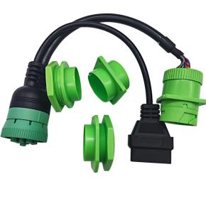 J1939 9 pin  male  to J1939 9pin  female  and obd2 16pin  female Splitter Y Cable with Rubber Brackets  HD16-9-1939S-P080 HD10-9-1939P-BP03 HD10-9-1939P-P080