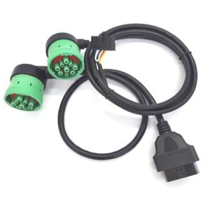  Type 2 9Pin J1939  to  Type2 J1939 and DB 15Pin Cable 90 Degree ELD Cable J1939 to OBD2 Cable