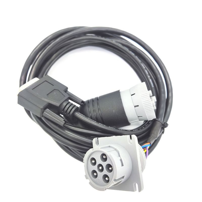 High Quality  ELD Cable GPS Tracker Cable J1708   6Pin  male to J1708 female Gray Deutsch and DB 15Pin Cable