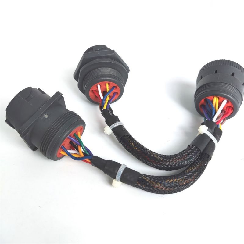 Hot selling Black Type1 J1939 9pin  Female to 2 Male Splitter Y Cable Diagnostic Wire Harness Fleet Cable ELD Cable