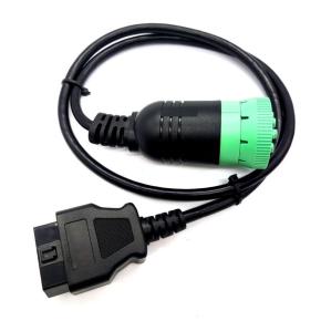 Direct Selling  green Type2  J1939 9pin  male  to OBD2  16pin  female  Cable GPS Tracker ELD cable For Heavy Duty Truck Cable