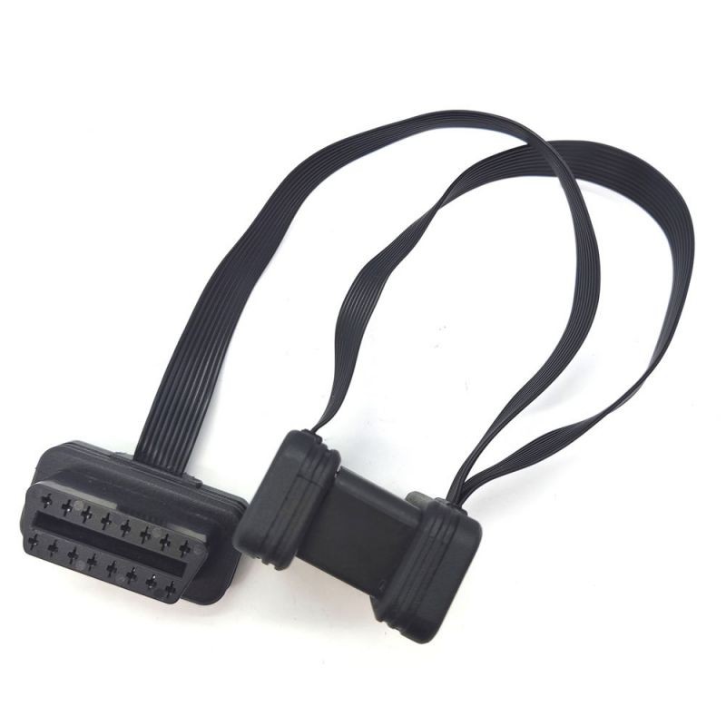 OBD2 16Pin Male To Dual Female Splitter Y Flat ELD Cable  GPS Tracker Light Duty Truck Code Reader Plug to Receptacle